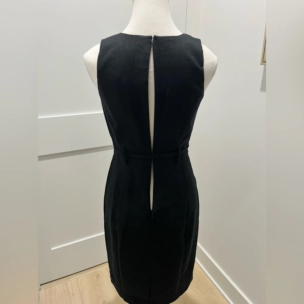 J. Crew Executive dress in stretch linen blend black NEW 2 Petite closet staple
